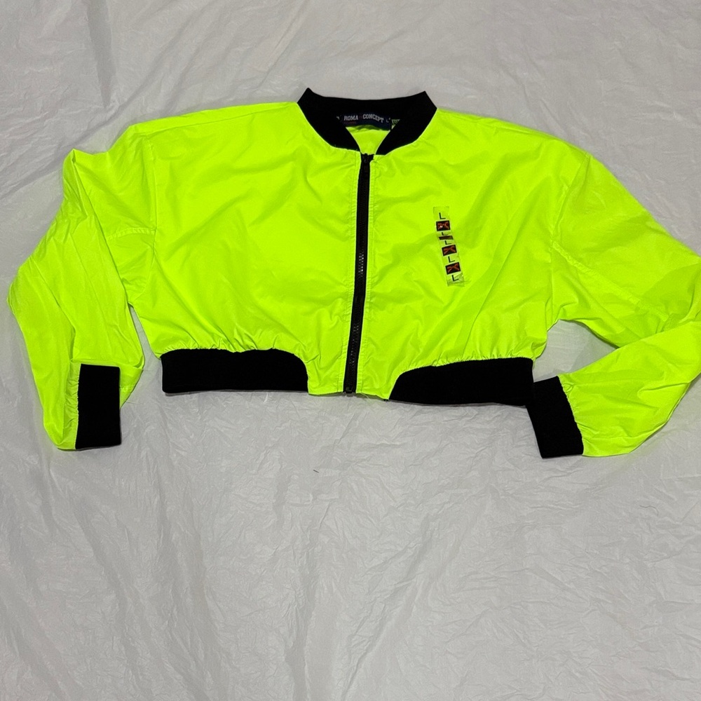 Neon Yellow Bomber Jacket New without tags